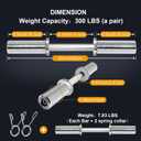 Uboway 16"/20" Olympic Dumbbell Handles: Loadable Dumbbell Bars, Heavy Duty Weightlifting Handles, Compatible with 2" Olympic Weight Plate, Ideal for Home Gym Strength Training, Bonus 4 Spring Collars