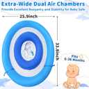 Baby Pool Float with Canopy UPF50+ for Age 6-36 Months 4 Stage Adjustable Canopy and Anti-Tip Safety Seat Dual Air Chambers Inflatable Toddler Floaties Infant Pool Float, Baby Beach Essentials