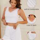 Artfasion Women Summer Sleeveless Pajama: Tank Tops Pjs Sets 2 Piece Lounge Set Comfy Shorts Sleepwear (White, M)