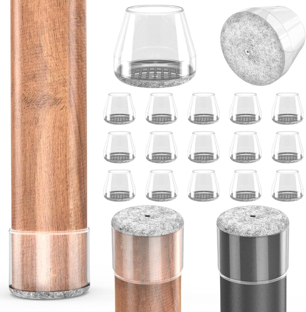 Chair Leg Floor Protectors, 11 Pcs Silicone Furniture Pads for Hardwood Floors, for Protect Chair feet & Wooden Floors, Easy to Move Table Leg Covers (Fit:1.62-2", Clear).