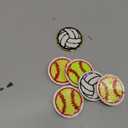 Solsew 40 Pack Ball Sports Chenille Cheer Iron on Patches Ball Sticker with Gold Edges Soccer Volleyball Basketball Baseball Softball Iron on Patches for Hat Pants Clothing(Multiple)