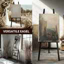 Large A-Frame Wooden Painting Display Black Easel, Large Adjustable Pine Wood Standing Easel Holding Canvas Up to 60'', Solid Wood for Display, Wedding Sign or Painting-Black, 24 x 37 x 55 inches