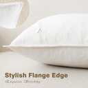 Foindtower Pack of 2, Decorative Linen Soild Throw Pillow Covers Soft Accent Cushion Case Boho Farmhouse Neutral Pillowcase for Chair Couch Sofa Bedroom Living Room Home Decor 24 x 24 Inch Cream White