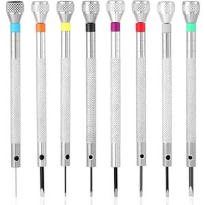 Nogeqi 8PCS Mini Watch Screwdriver Set, Jewelers Screwdriver Set for Watch Repair, 0.6-2.0mm Micro Precision Repair Kit for Eyeglass Sunglass Watchmaker Jewelry Computer Phone Small Tools