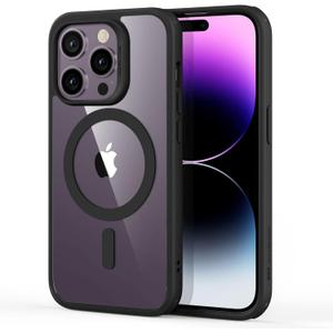 ESR Classic Hybrid Magnetic Case with HaloLock, Compatible with MagSafe Wireless Charging for iPhone 14 Pro Max Case, Shockproof Military Standard Protection, Scratch-Resistant Back, Clear Black