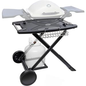Portable Cart for Weber Q1200, Q1000, Q2200, Q2000, Q2400, Folding Cart for Outdoor BBQPortable Stand for Weber Q Series Gas Grills and Ninja Woodfire OG700 Series