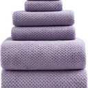 HVMS Oversized Bath Towels Extra Large 40x80 Inches Bath Sheets for Adults Super Soft Quick Dry Highly Absobent Microfiber Shower Towels (Lavender,6 Piece)…