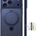 TORRAS Ostand for iPhone 17 Pro Max Case with Sturdy Stand, Camera Control Cover Compatible with MagSafe, Military Grade Protection, Translucent Slim Phone Case for iPhone 17 Pro Max 6.9", Deep Blue