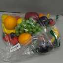 27pcs Fake Mixture Fruits for Home Decor Artificial Fruit Decorations Faux Artificial Lemon Grapes Banana Orange Red Apple Black Plum Fake Strawberry Plastics Cherry