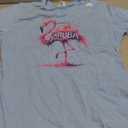 Aruba Paint Splatter Flamingo T-Shirt, Blue, Medium