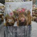 Farmhouse Highland Cow Shower Curtain 60Wx72H Inch Rustic Bull Western Funny Animal Floral Wood Board Shower Curtain Bathroom Set Vintage Waterproof Bath Decoration Accessories Home Decor