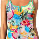 Womens Tankini Tops Only - Modest Swimsuit V-Wired Swim Top Swimwear Tummy Control Bathing Suit No Bottom 2025 (M)