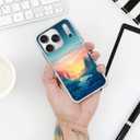 Compatible for iPhone 17 Pro Case, Abstract Mountain Shockproof Protective Clear Cover Case for Women Girls