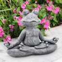 Goodeco 12.5" L10" H Meditating Yoga Frog Statue - Gifts for Women/Mom, Zen Garden Frog Figurines for Home and Garden Decor, Frog Decorations Gift Ideas, Frog Gifts for Women