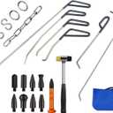 LadyRosian Paintless Dent Repair Tool Kit Dent Removal Rods C Set Stainless Steel Tools with Accessories for Car Body Dent and Hail Damage Repair (EXP 05/05/32)
