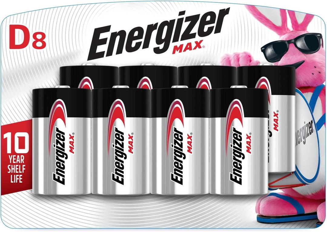 Energizer MAX D Batteries (8 Pack), D Cell Alkaline Batteries