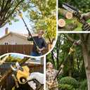 BUYJOY 4-in-1 Electric Pruning Shears & 6 Inch Pole Saw Combo, 1.8" Cutting Diameter Cordless Pruner, 2×4.0Ah Batteries, Adjustable Branch Cutter for Tree Trimming and Garden Pruning
