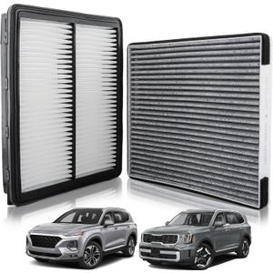 CF10735 Cabin Air Filter CA11943 Engine Air Filter Set Fit for Kia Telluride V6-3.8L Gas 2020-2025 for Hyundai Santa Fe L4-2.0L/2.4L Gas 2019-2020 97133-J5000 28113-A9100