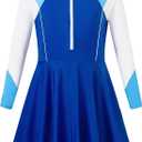 Mioglrie Girls Swimsuit Teens Bathing Suits Girls Long Sleeve Swimsuit One Piece Juniors Swimwear for 7-14 Years Kids