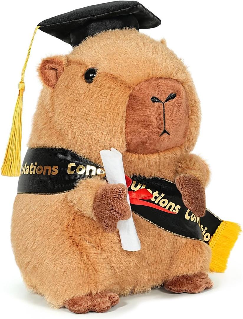 Graduation Decorations 2026 Capybara Plush, 9.05 Inch Class of 2026 Graduation Plush Capybara Stuffed Animal,Cute Graduation Gifts for Kindergarten, High School, and College Graduates(capybara)