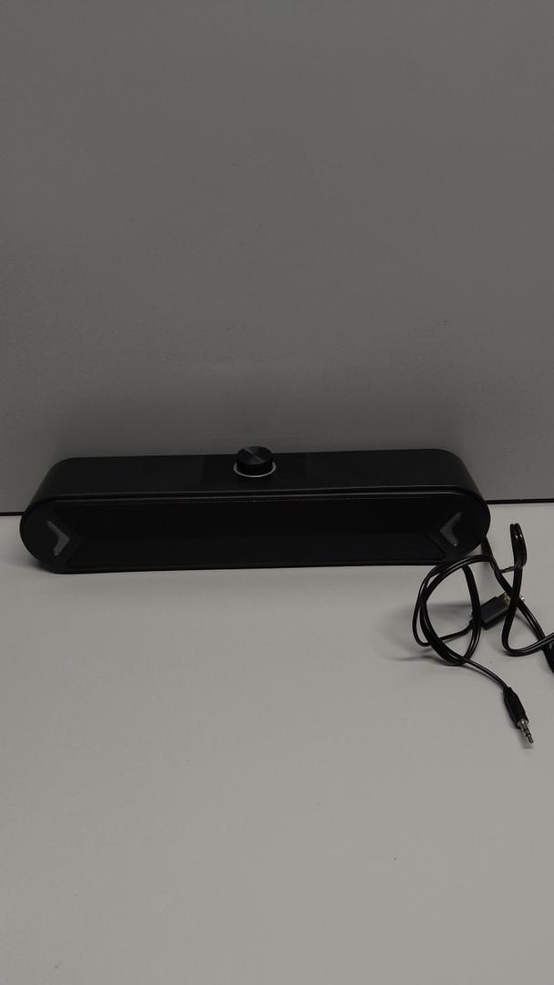 LENRUE Computer Speakers,PC Speakers for Desktop,Wired USBPowered Soundbar for Computer with 10W Stereo Sound and Colorful Light,PlugnPlay (A39PRO /Black)