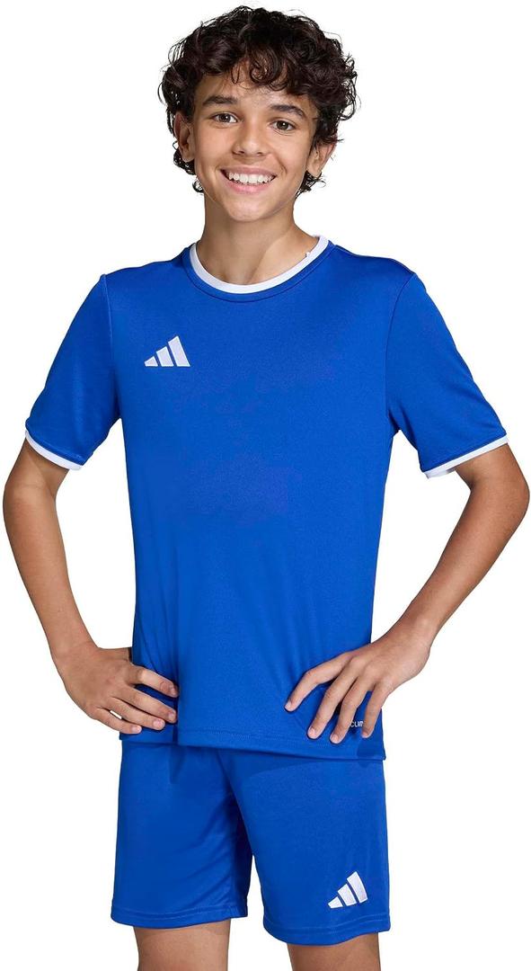 adidas Boys Entrada 26 Jersey Soccer Cleats - Blue, 4T
