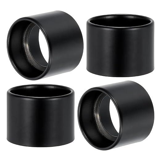 4Pcs Light Socket Shade Ring,Metal Lamp Shade Collar Rings Lock E26 E27 Ceramic/Porcelain Socket with Thread Diameter 1-1/2 Inches for Medium-Base Ceramic Sockets (Black, 4)