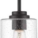 Beionxii Glass Pendant Light | Farmhouse Mini Pendant Lighting for Kitchen Island Dining Room Over The Sink, Oil Rubbed Bronze with Bubble Glass - DMD9002-1H/1PK