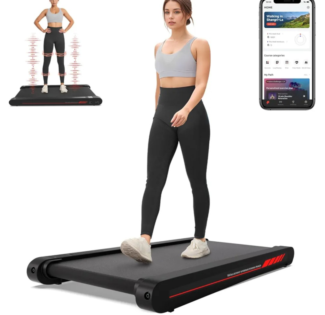 Sperax Walking Treadmill Pad with APP, 3 in 1 Under Desk Treadmill, 400W Low Noise Walking Vibration Pad with Remote Control,Portable Treadmills for Home Office