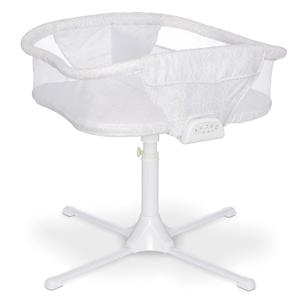 HALO BassiNest Twin Sleeper, Bedside Double Bassinet, Adjustable, Soothing Center with, Vibration, Soothing Sounds and Lullabies Premiere Series, Sand Circle, Gray