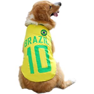 GabeFish Dog World Cup T Shirt Pets Football Jersey Sports Soccer National Team Vest Cat Summer Cool Clothes Apparel Brazil 3X-Large