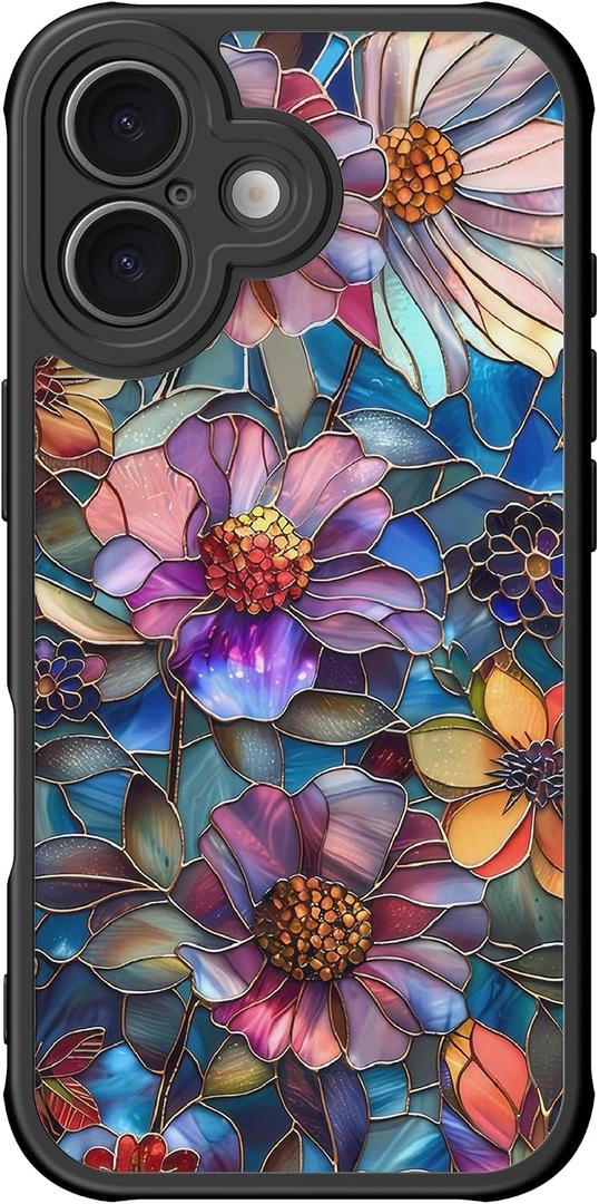 DEENAKIN for iPhone 16 Case Cute,Aesthetic Floral Hard Shell Cover | Compatible with Magsafe,Trendy Unique Cool Retro Western Coquette Protective Slim Phone Cover for Women Girls