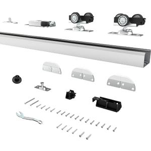 36" Bifold Door Hardware Kit for 2 Doors,Aluminum Sliding Barn Door Hardware Top Mounted for Bathroom, Bedroom, Storeroom, Living Room