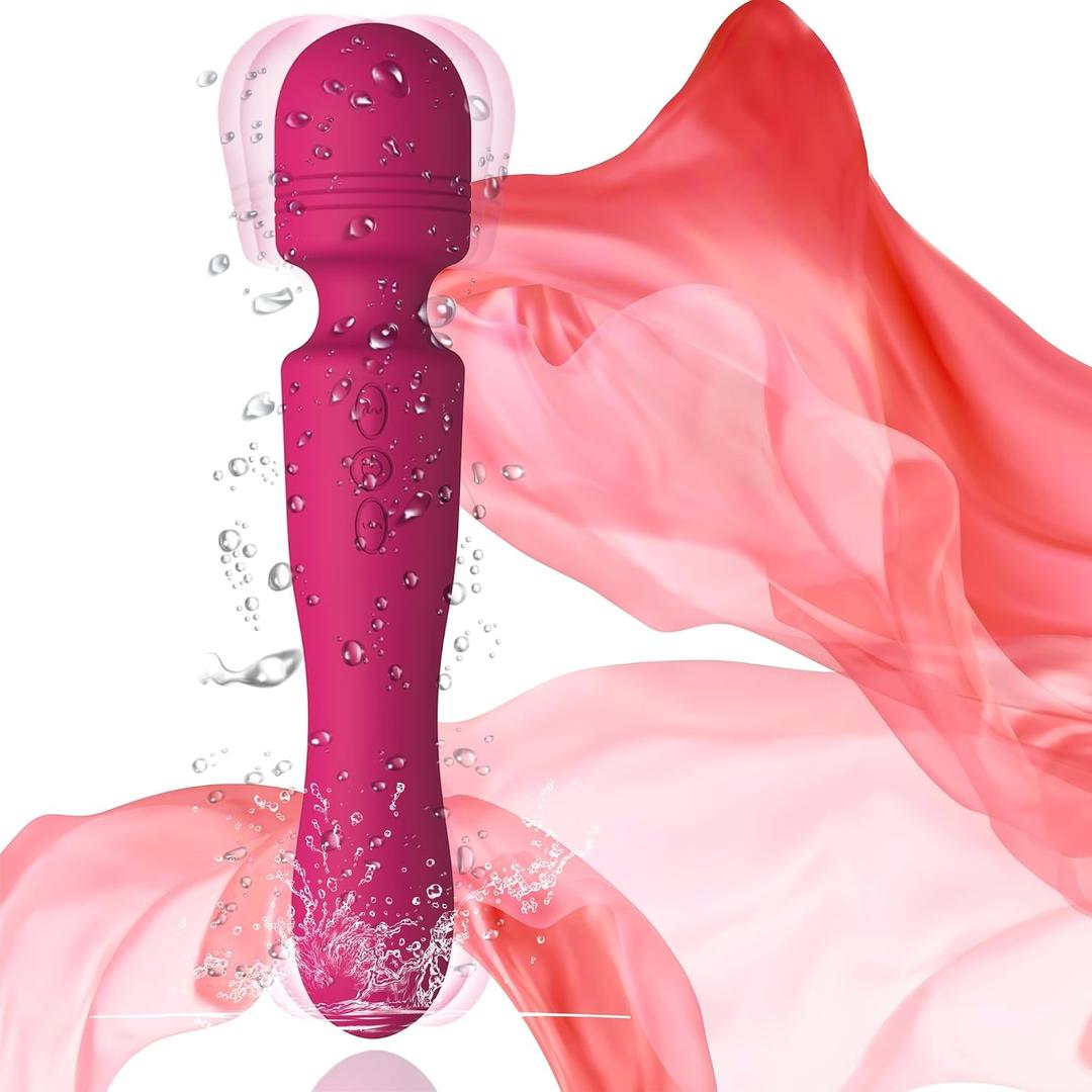 Electric Handheld Double-Ended Available Shoulder Neck Back Relaxation Tools Portable Travel Home Work Sports Out Use Relieve Deep Tissue Whole Body Muscle Pain Fatigue -Red