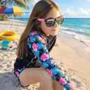 Vogseek Girls Rash Guard Swimsuits 2 Piece Bathing Suit UPF 50+ Summer Swimwear Size 10-12T (Black)