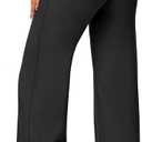 Comper Wide Leg Yoga Pants for Women Athletic Straight Leg Pants High Waist Sweatpants Workout Casual Loose Trousers（Black-S）