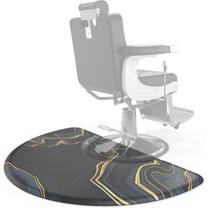 OmySalon 3ft. x5ft. Salon Anti Fatigue Mat for Hair Stylist, 5/8" Thick Barber Floor Mat with Round Cutout Under Styling Chair, Anti-Slip Design