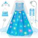 Meland Princess Dress Up for Girls – Light Up Halloween Costume for Girls Age 3-10, Princess Toys for Christmas Birthday Gift