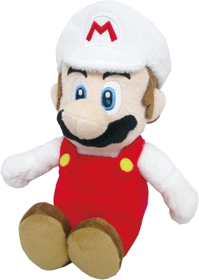 Little Buddy Super Mario All Star Collection 1420 Fire Mario Stuffed Plush, 9.5", Multicolor