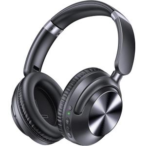 TAGRY Hybrid Active Noise Cancelling Headphones 100H Playtime Wireless Over Ear Bluetooth Headphone with Fast Charging Hi-Res Audio Comfort Earcups Headsets for Travel Home Office Phone PC Black