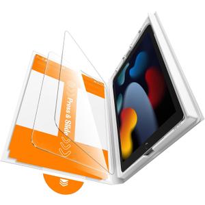 iGluz 2 Pack for iPad 10.2-inch(9th/8th/7th Gen.) 9H+ Tempered Glass Screen Protector with Easy-Install Box[12FT Military Grade Shatterproof] Apple Pencil Compatible,HD Clarity,Scratch Resistant