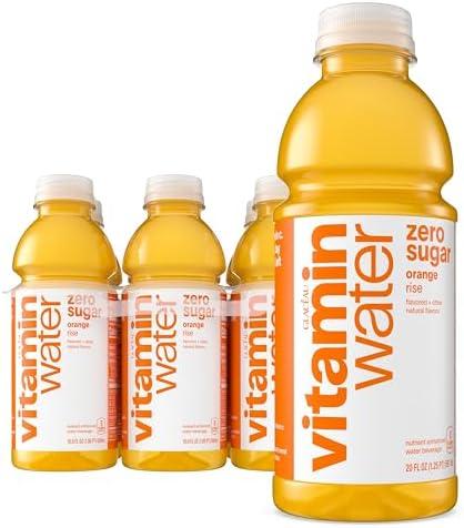 vitaminwater Zero Sugar Rise Orange Nutrient Enhanced Flavored Water Beverage, 20 fl oz Bottles, 12 Pack, Exp. Date:May 04/ 2026