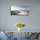 KZKU Large Beach Canvas Prints Wall Art Sea Ocean Wall Decor Canvas Wall Art Pictures for Living Room Bedroom Offico Framed Gallery Sunshine Beach Dune Home Decor Artwork 30"X58"