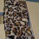 Beautyrest Long Brushed Faux Fur Ogee Textured Design Electric Blanket, Auto Shut Off, Virtually Zero EMF, Multi Heat Setting, UL Certified, Machine Washable, Leopard Throw 50x60