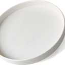 White Round Small Tray (6.5 inch) for Bathroom & Kitchen Decor - Decorative Vanity Tray, Coffee Table Tray, Countertop Organizer for Perfume, Soap, Jewelry - Sturdy Plastic Serving Tray