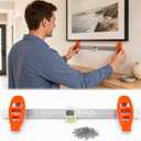 Picture Hanging Tool with Built in Level,Magnetic Nail Hanger,Ruler,30nails