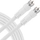 UltraPro RG6 Coaxial Cable 3ft. White, F-Type Connectors, Double Shielded Coax, Input Output, Ideal for TV Antenna, Satellite, DVR VCR, Cable Box, Home Theater, 52166