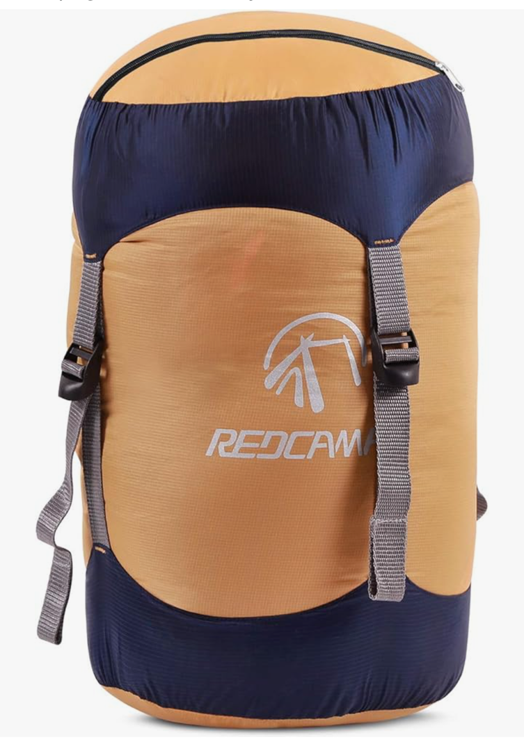 REDCAMP Nylon Compression Stuff Sack, 10L/17L/27L/40L Lightweight Sleeping Bag Compression Sack Great for Backpacking, Hiking and Camping,Blue/Yellow/Army Green/Black, Small