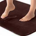 GORILLA GRIP Memory Foam Bath Rugs, Soft Absorbent Velvet Bathroom Mats, Durable Dots on Underside, Machine Washable Bathmat, Carpet Rug Room Decor for Shower Floor, 30x20 Mat, Brown