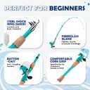 WIDDEN Kids Fishing Pole, Portable Telescopic Kids Fishing Poles for Boys and Girls, Fishing Rod and Reel Combo Kit with Tackle Box Bag Net, Best Fishing Pole for Toddler Youth and Beginners